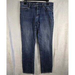 Liz Claiborne Womens Size 8 City Fit Straight Leg Mid Rise Stretch Blue Jeans